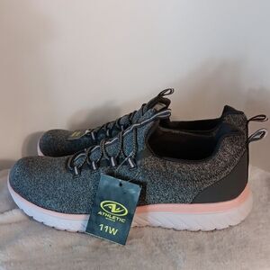 Athletic Gray and Pink Sneakers